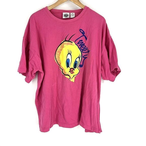 Looney Tunes Other - Vintage 90s Tweety Bird T Shirt Size XXL Pink Single Stitch Tee Looney Tunes Tee